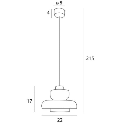 Maxlight P0621 Hanglamp Fayette 121Cm 20W  3000K Zwart Ip44